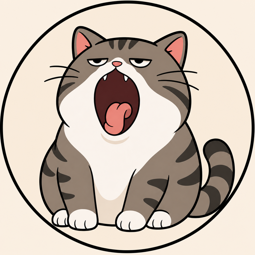 Sleepy cat mascot
